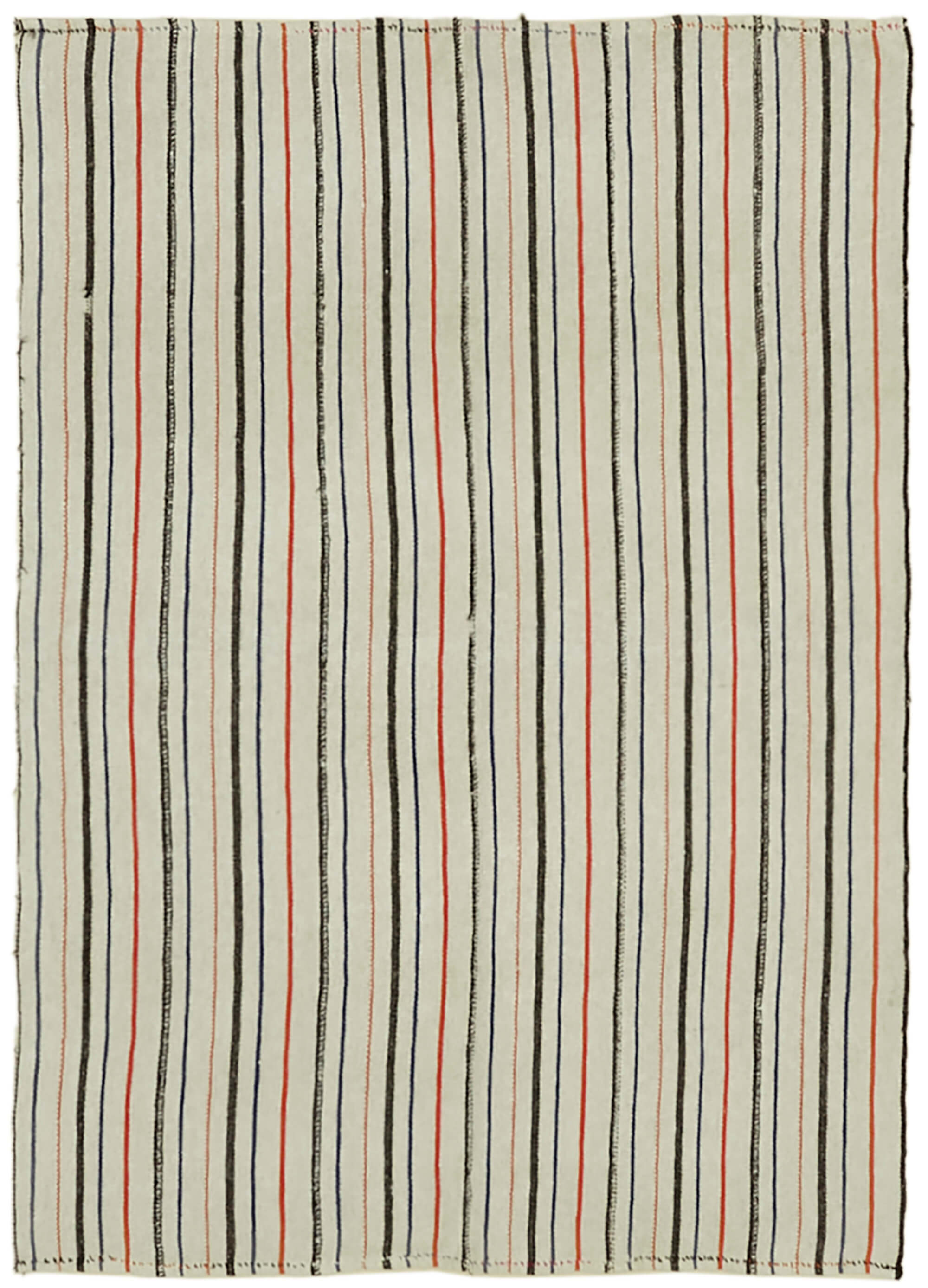 Handmade anatolian nomadic 1980s 165 cm x 231 cm multicolor hemp kilim carpet