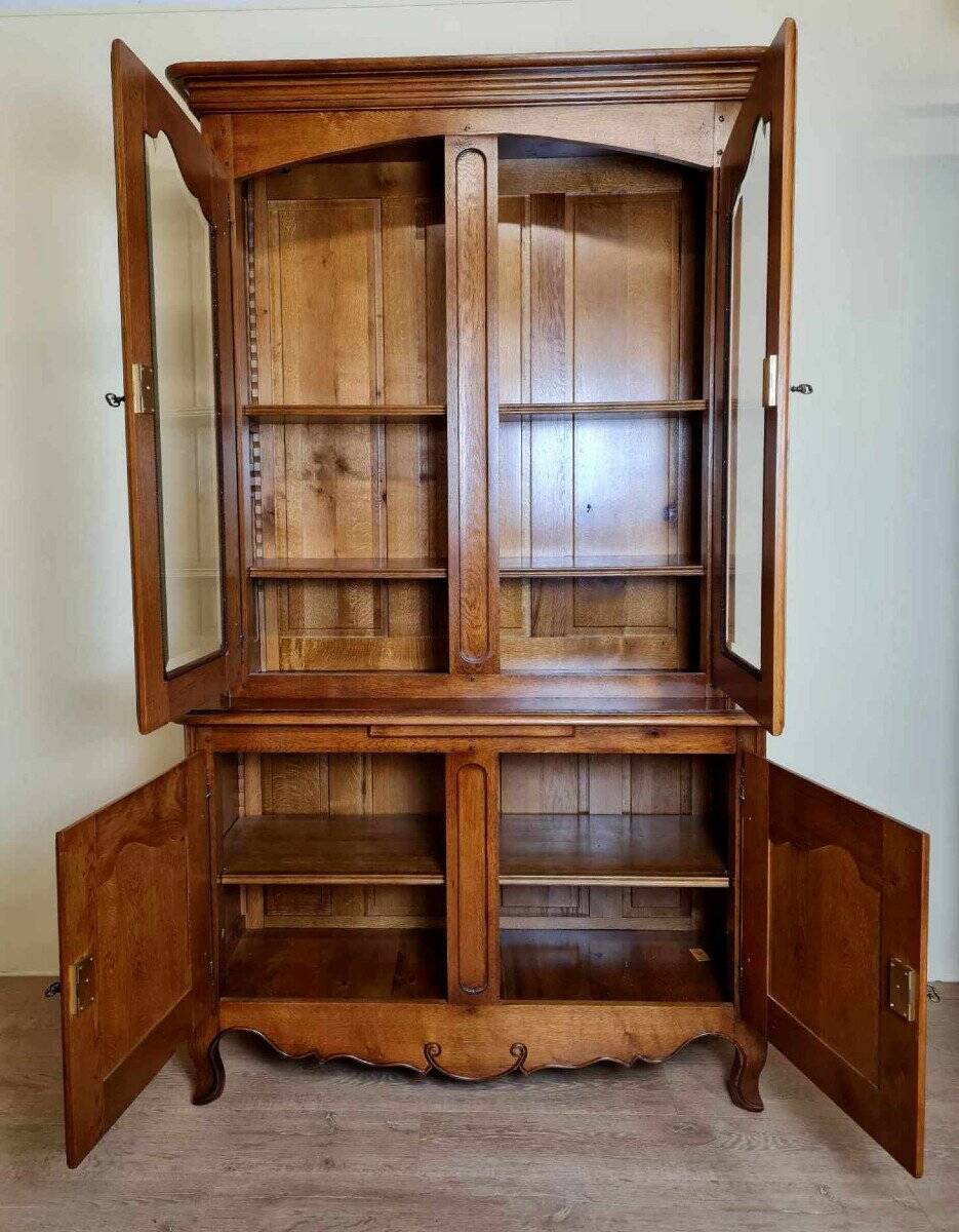 Vintage Rustic Bookcase In Solid Wood 20th Century
