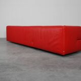 Red Mid-century 3-seater Leather Sofa by Edra, Italy 2000