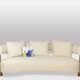 “Bean” shaped 3-seater sofa, in blond beech. Contemporary work