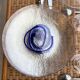 8 vintage blown glass plates with swirl decoration