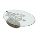 Table basse sculpturale en bronze et en verre