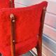 Pair of vintage wooden chairs with red fabric – 1960s/70s
