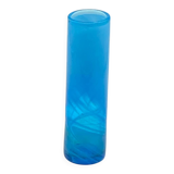 Coloured glass cylinder vase stamped Maure Viel, vintage.