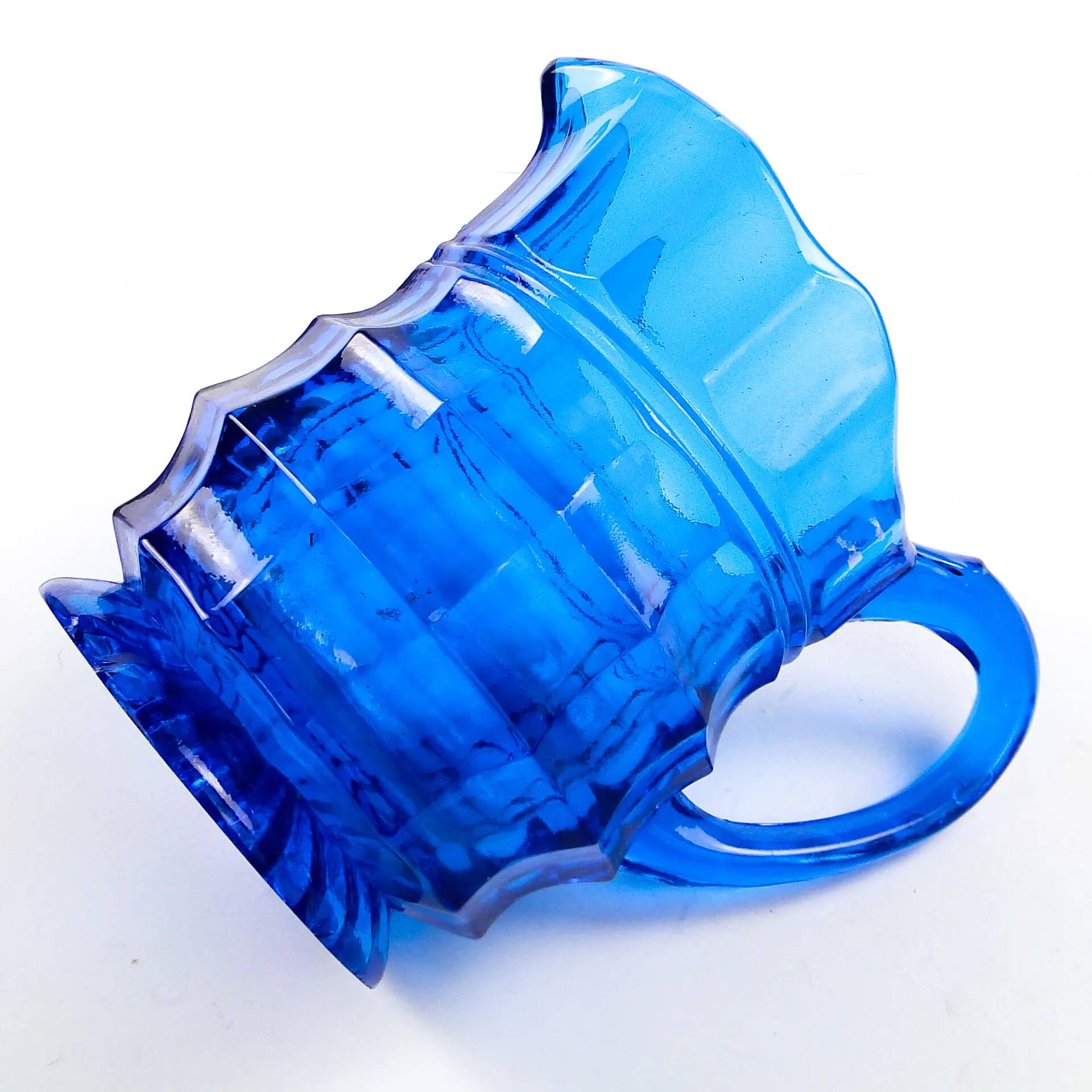 Art Deco creamer, cobalt glass, Belgium, 1930s