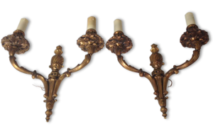 Paire de doubles lampes appliques