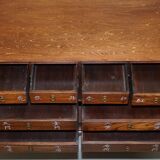 Elm apothecary cabinet with cupboard base