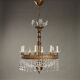 Lustre ancien style Empire en verre et métal doré, Italie, XXe siècle