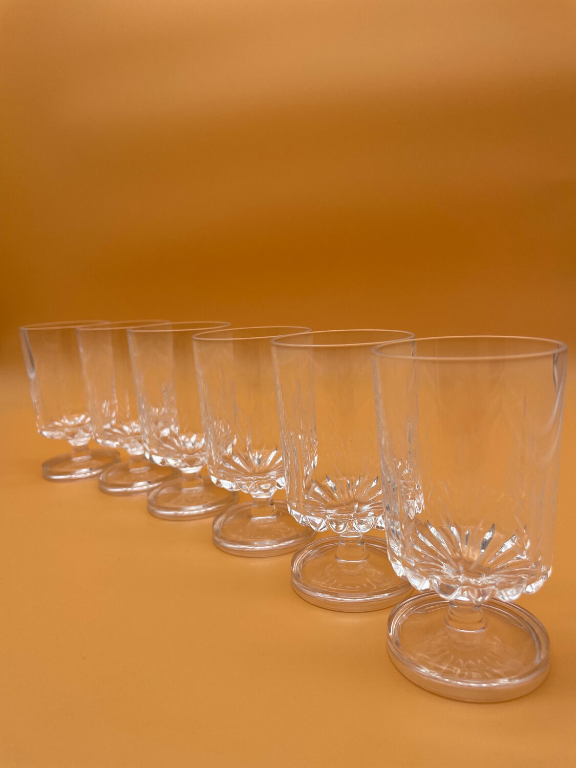 Engraved crystal stemmed glasses
