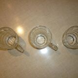 Set of 3 small glass beer mugs/glasses