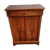 Former small buffet in Solid Walnut and walnut veneer 2 doors 1 1st century drawer.
