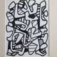 Screenprint after Jean Dubuffet framed under glass 24 cm by 31 cm