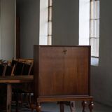 Modern Danish secretary, unique handmade oak, mid-20th century.