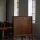 Modern Danish secretary, unique handmade oak, mid-20th century.