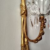 Wall lamp in gilded bronze and crystal louis XVI style
