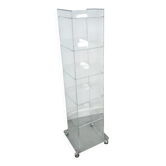 Armoire de rangement en plexiglas sur roulettes