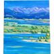 Mountain and lake landscape tableau – Canvas painting signed Tuller 2012