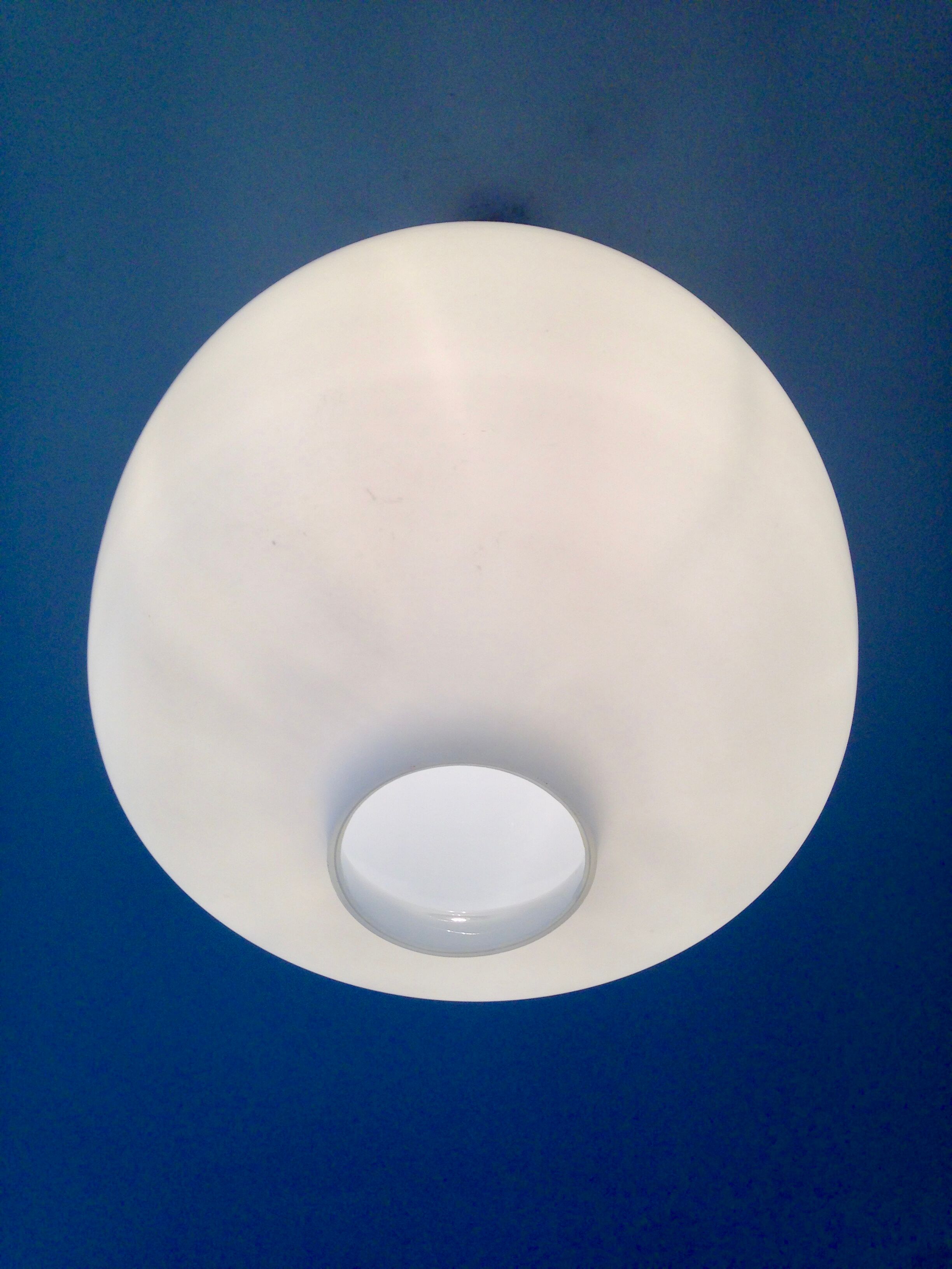 Scandinavian opaline and wood pendant - 1950s