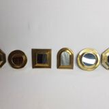Ensemble de 6 petits miroirs marocains en laiton