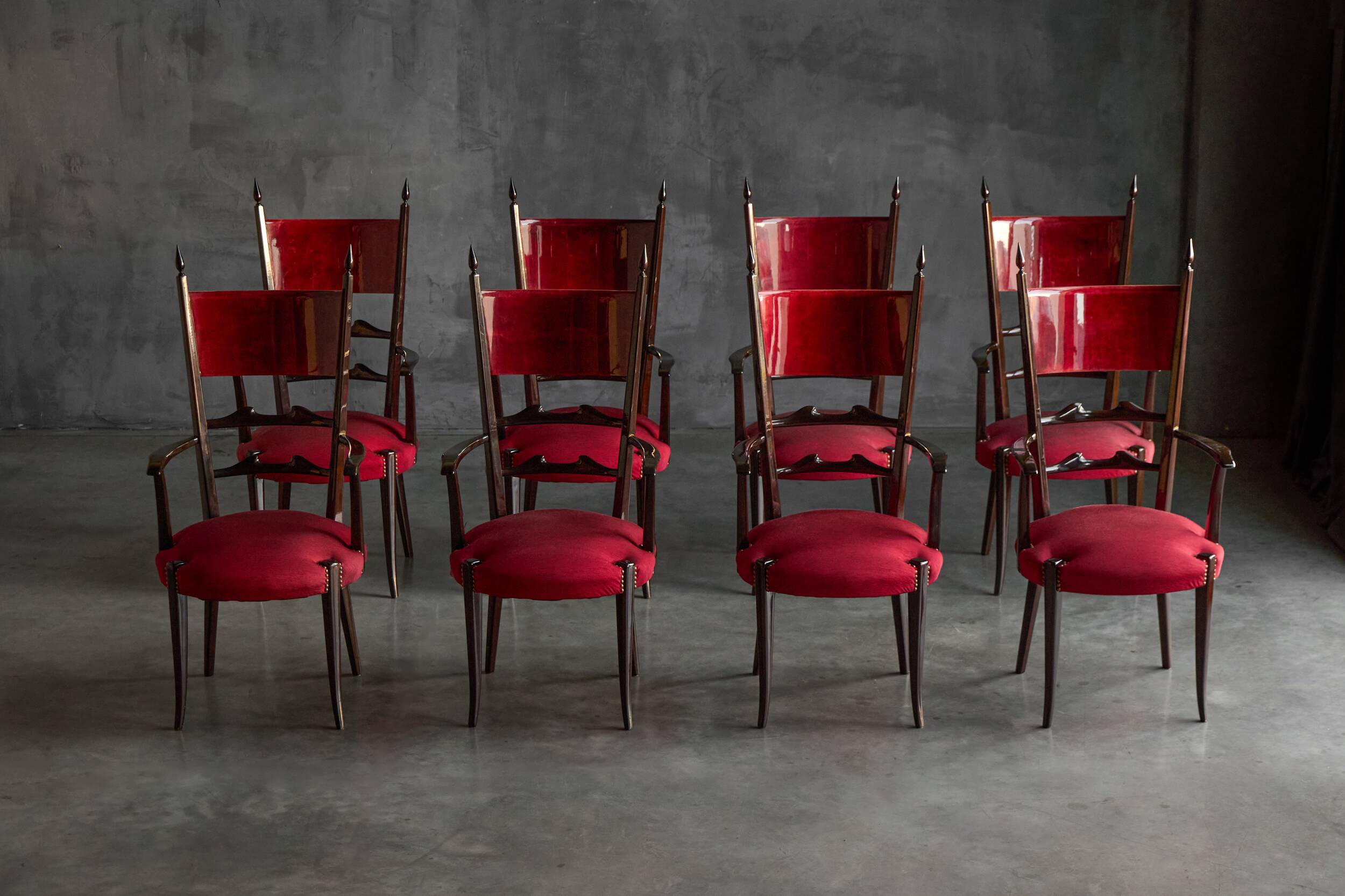 High-back dining chairs by Aldo Tura, Italy, 1962