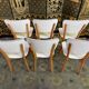 Suite of 6 vintage chairs in white Skaï