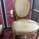Pair of armchairs medallion Louis XV style, yellow velvet