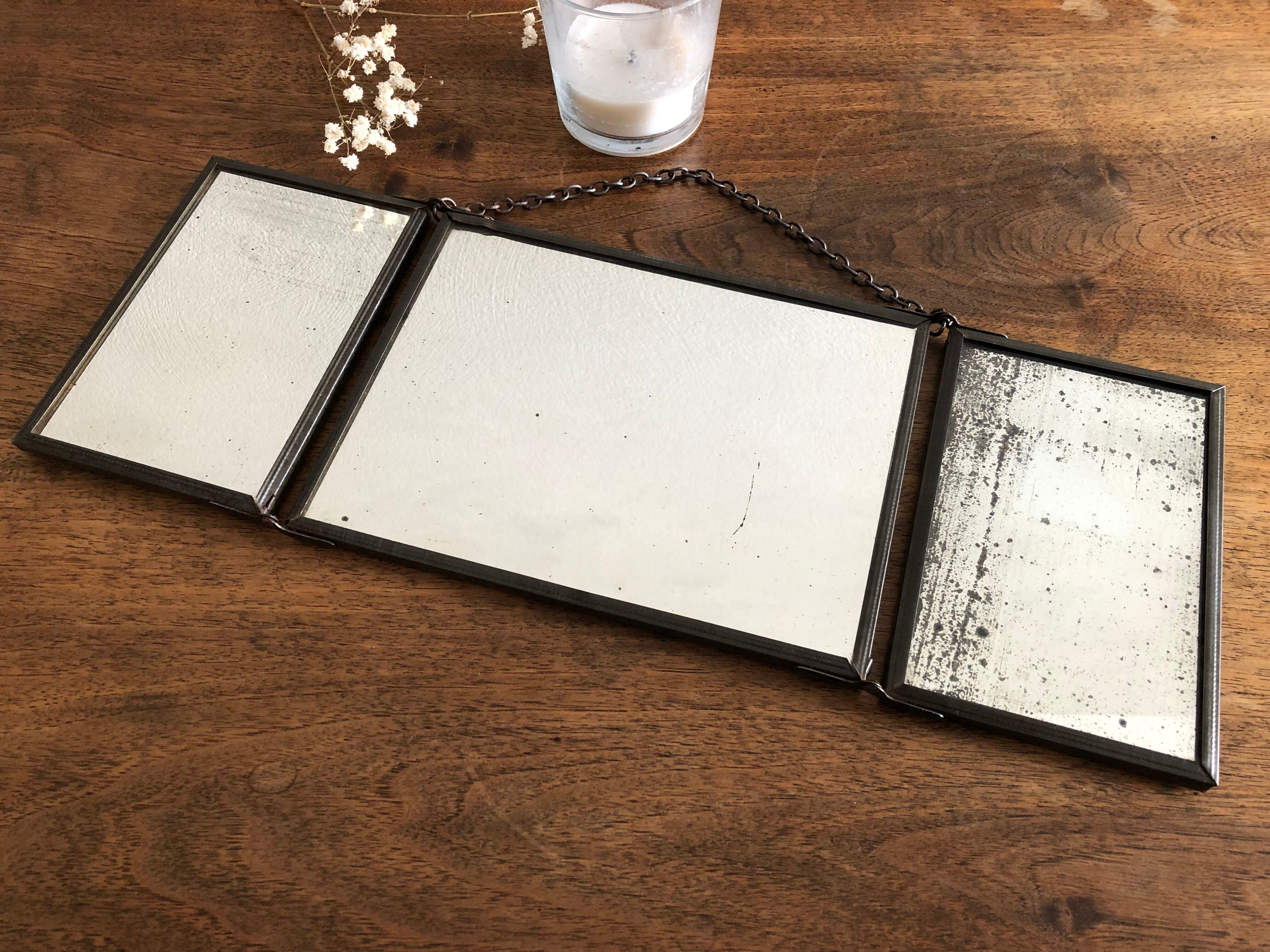 Triptych barber mirror 41.5 x 15 cm