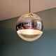 Space Age pendant light in clear glass and chrome, 70s