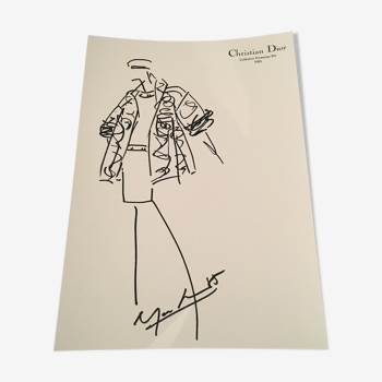 Christian Dior, fashion illustration press collection spring - summer 1985