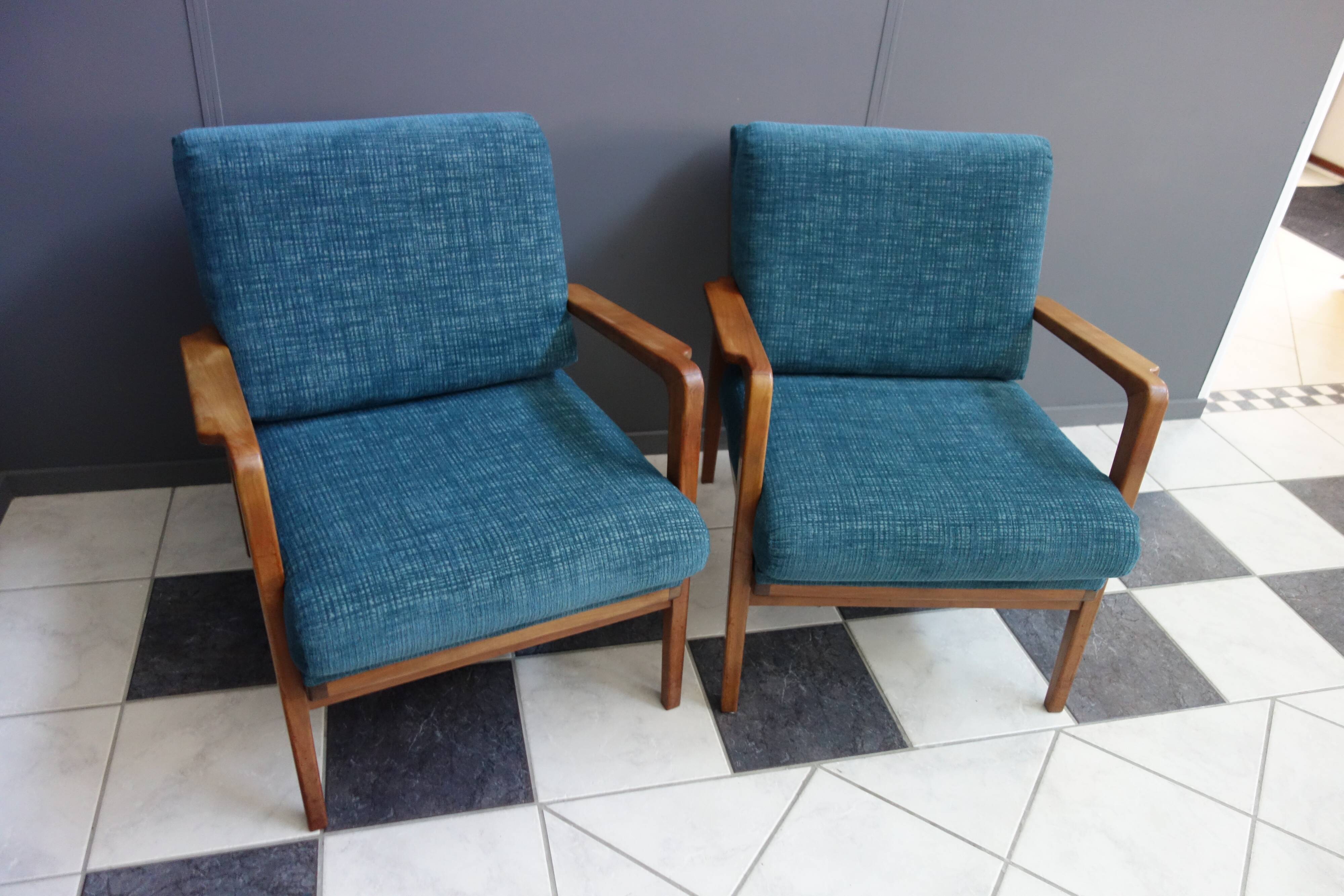 Fauteuil Knoll Antimot bleues années 1960