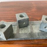 Set of 6 vintage marble and stone candlesticks
