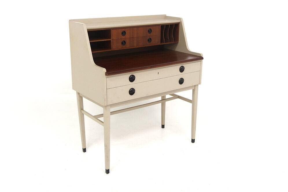 Scandinavian mahogany secretary desk, Bröderna Gustafssons, Sweden, 1950