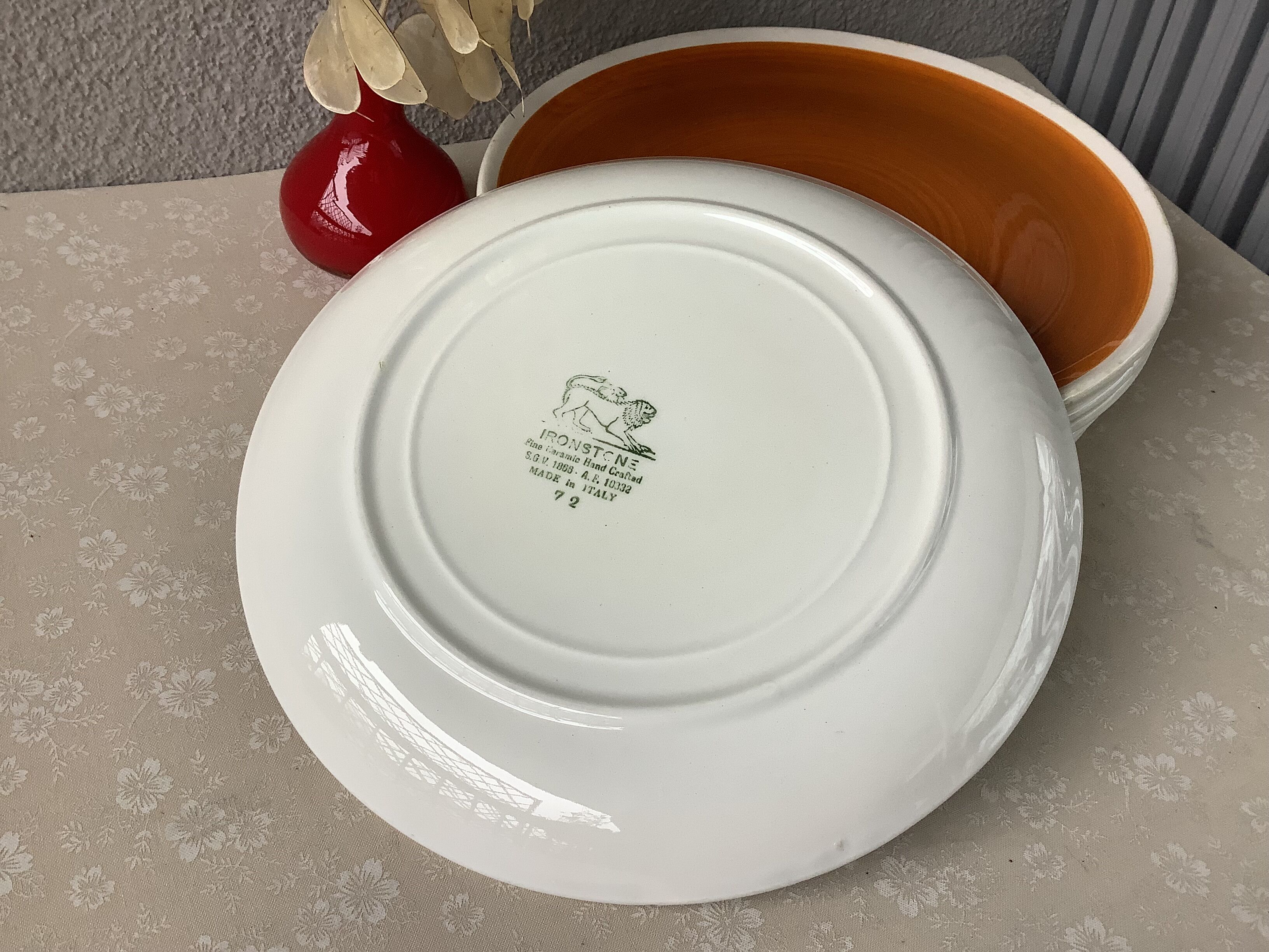 Ironstone plates SGV Hand Crafted Made in Italy