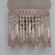 Pair of French Vintage Gold Wall Lights Pink Glass Beaded Fringe Shades