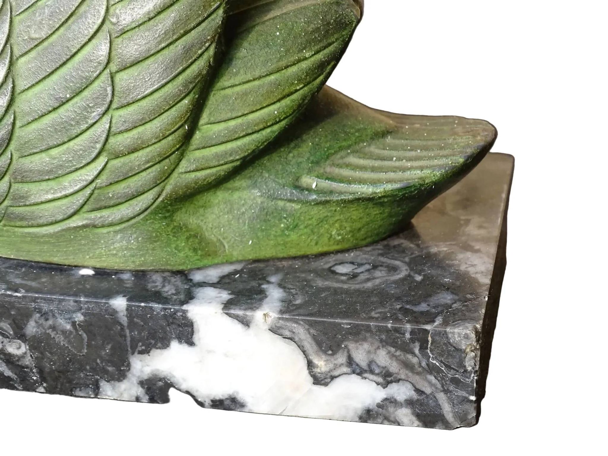 Vintage swan bookends on marble bases
