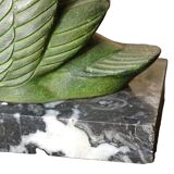 Serre-livres cygnes vintage sur socles en marbre