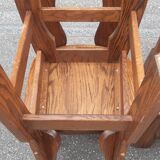 Brutalist chairs in solid oak mountain chalet decor