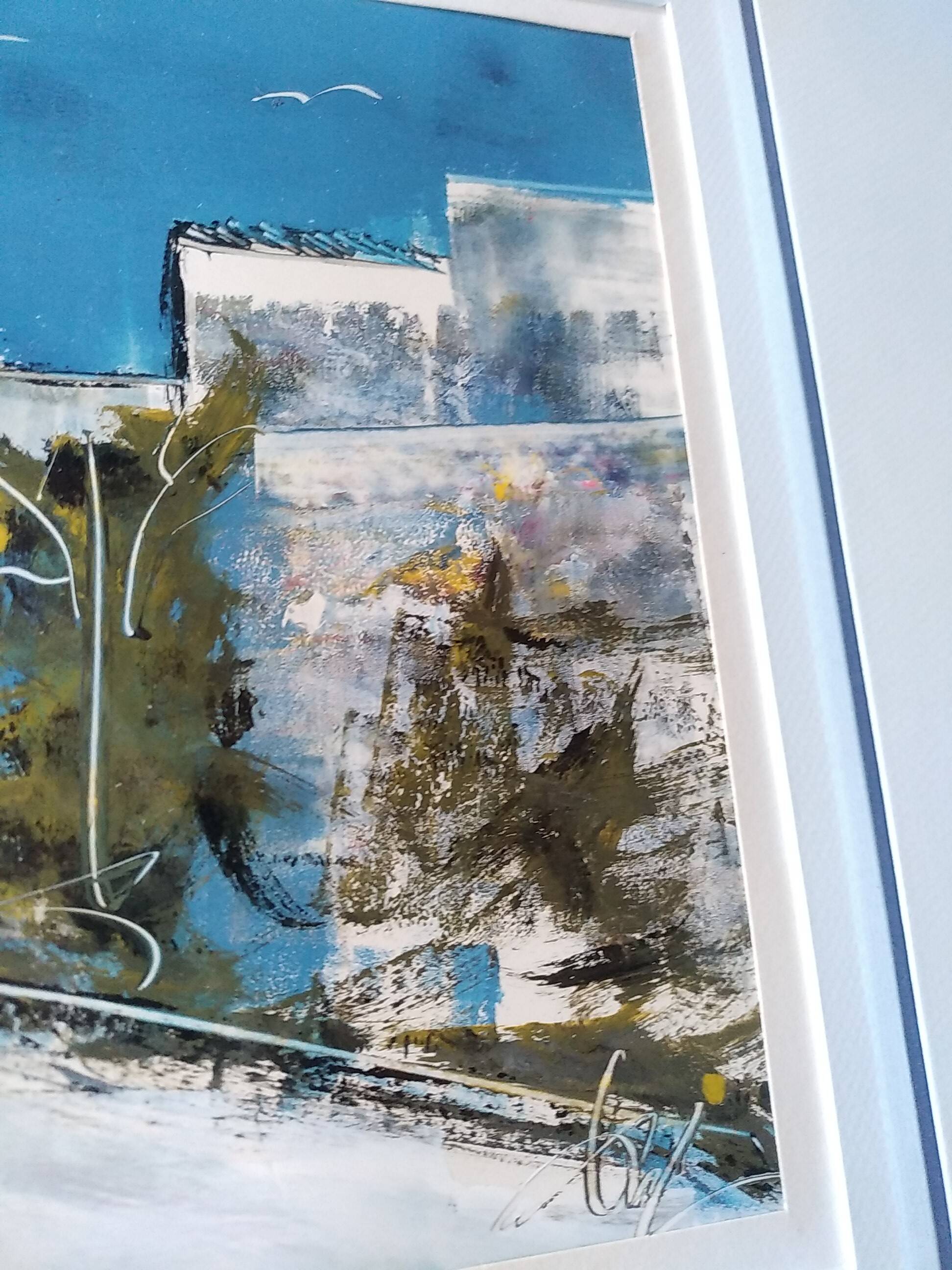 Oil painting . mediterranean landscape. sign .