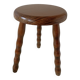 Tripod stool. Twisted feet turned by hand.