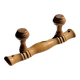 Small coat hook with two round flat button pegs in pine H8.