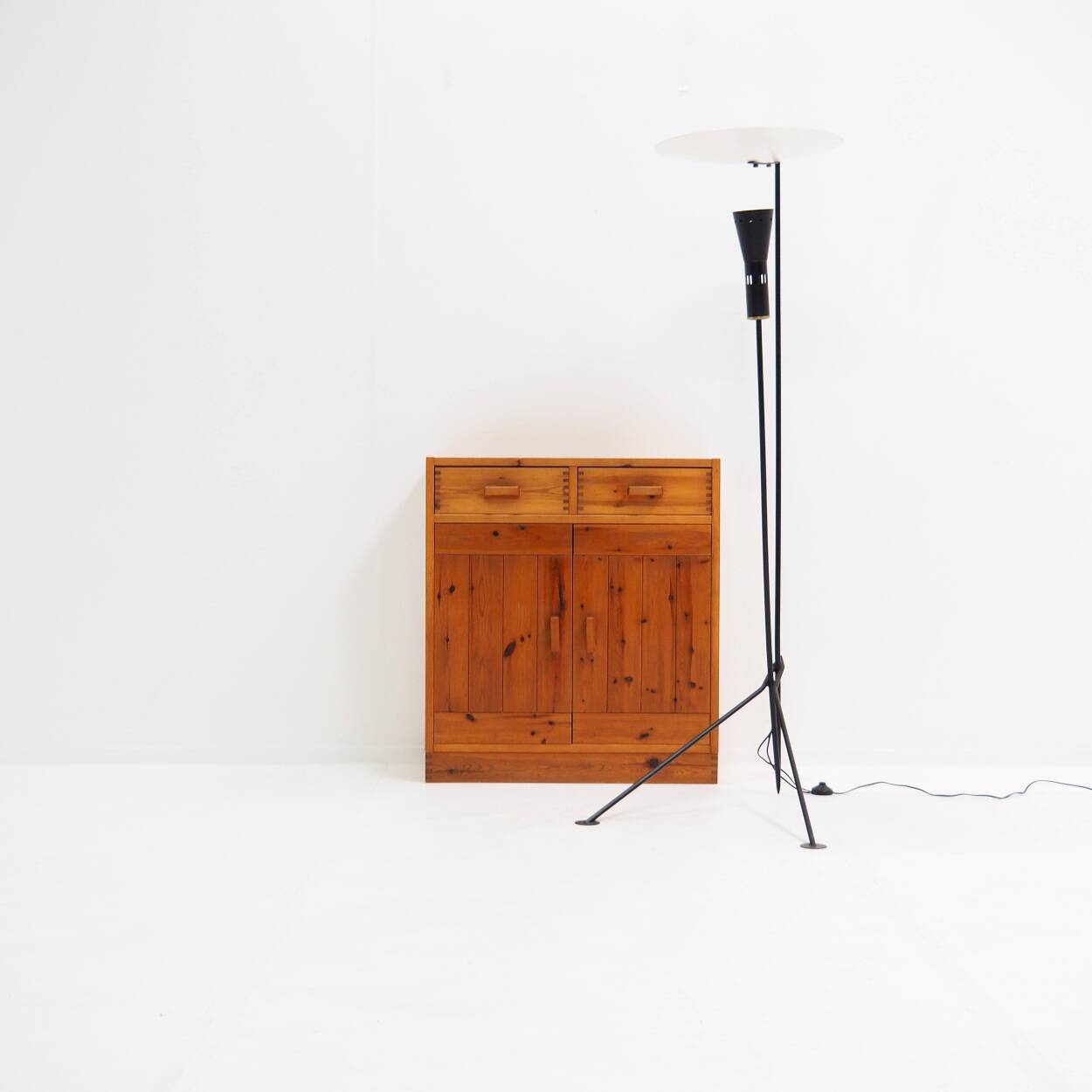 Scandinavian Pine Cabinet in the Style of Charlotte Perriand