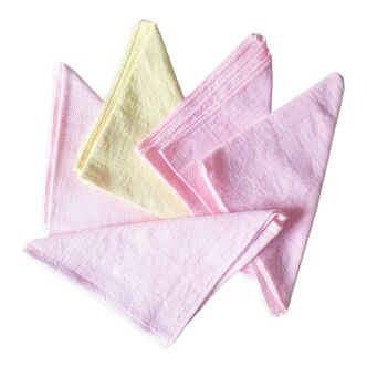 Set of 5 hand-dyed antique towels