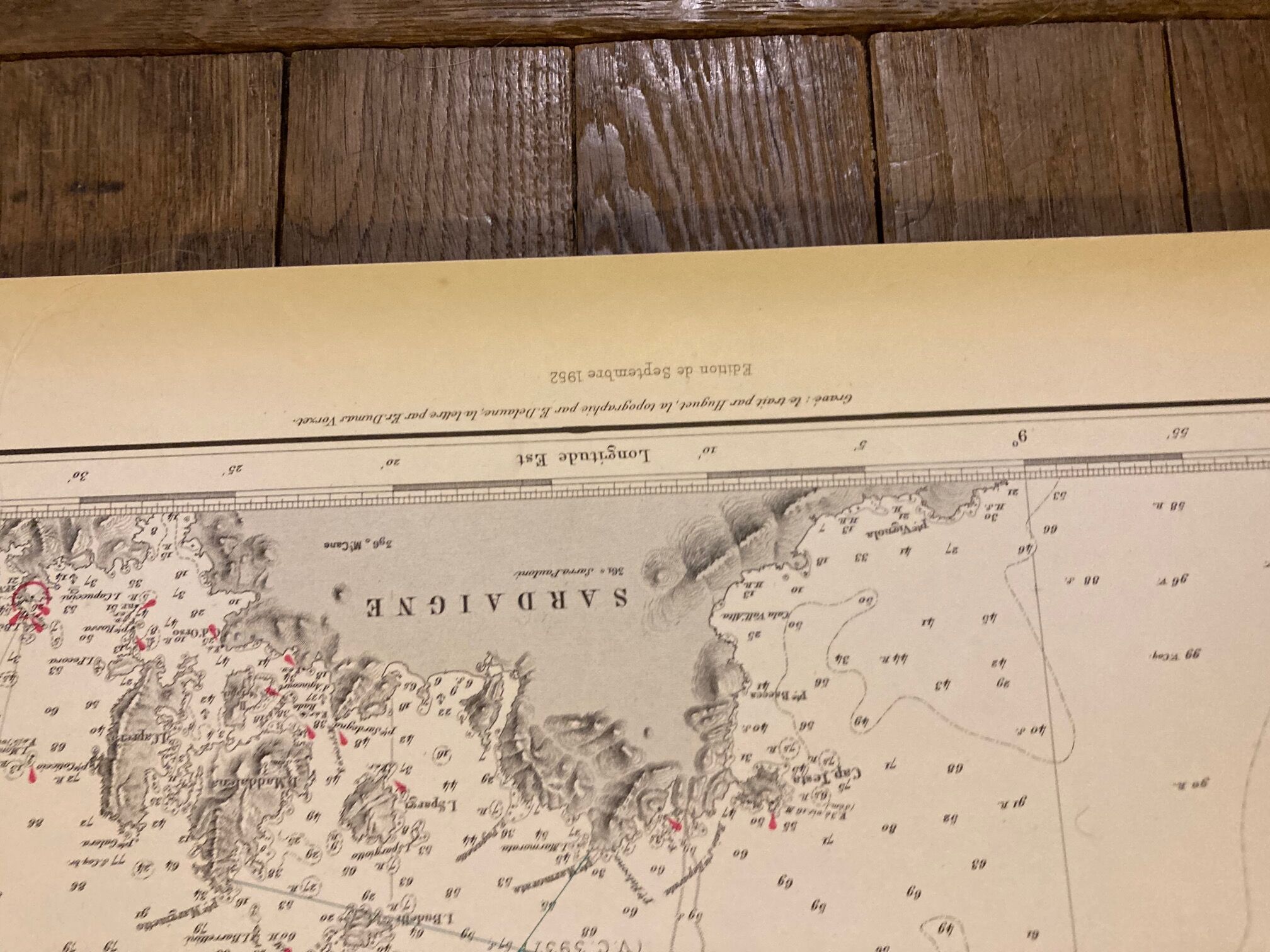 Nautical chart island of corsica corsica recorded germain- hatt bouillet 1884_1891 maritime chart ed 1952