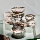 Brutalist stone candle holder 1960