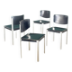 Lot de 4 chaises de salle à manger postmodernes en cuir noir Matteo Grassi, Italie, années 1980
