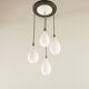 Italian vintage chandelier in opaline glass,  mid century modern 1970s