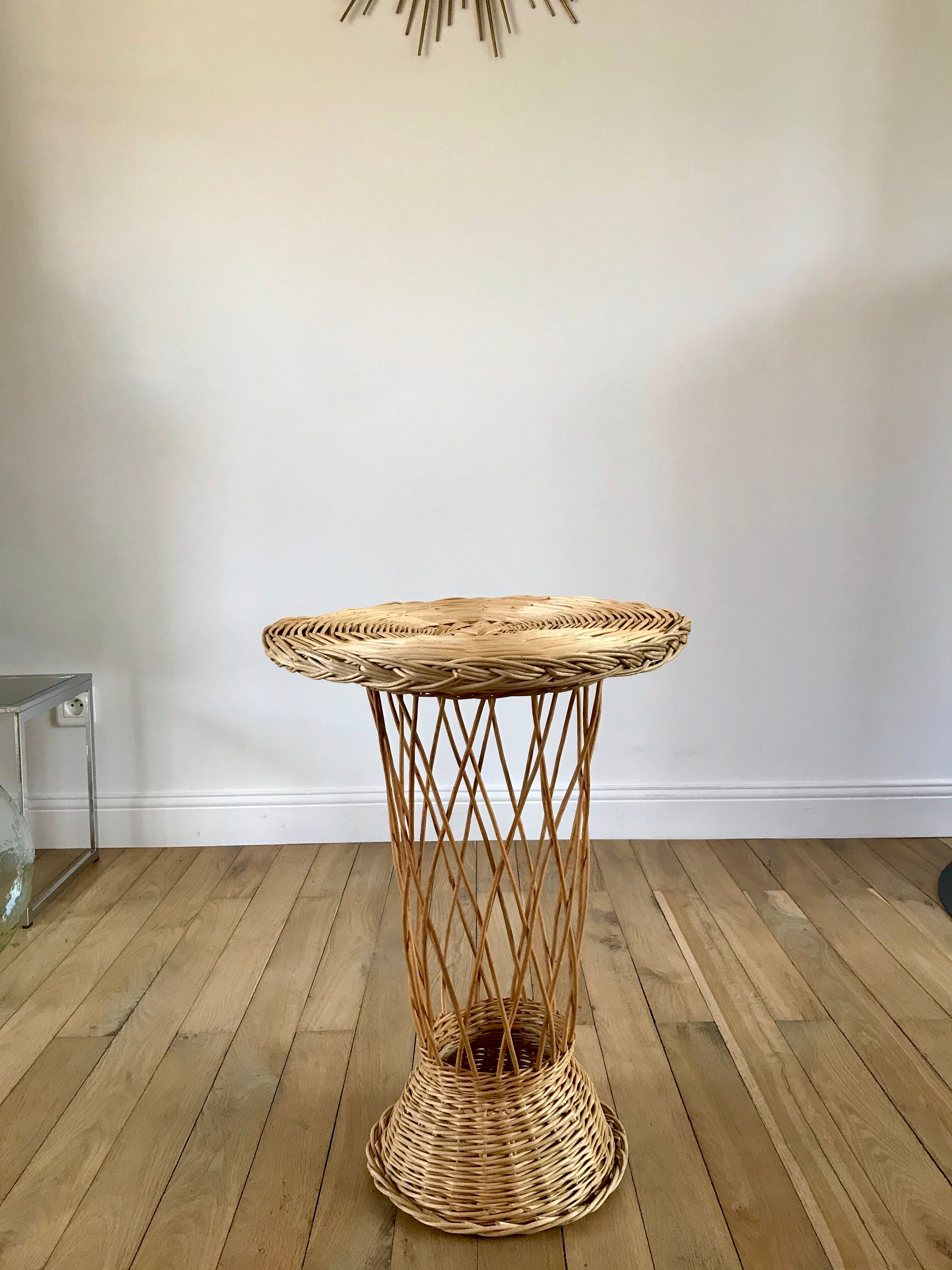 Rattan / bamboo side table 1960s-1970s