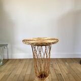 Table d'appoint en rotin / bambou années 1960-1970