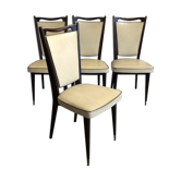 Quatre chaises skaï blanc