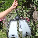 50s design metal and glass tulip ceiling light